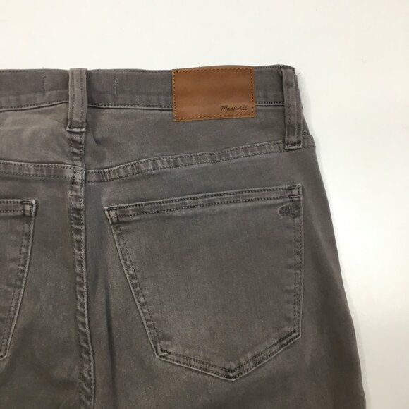 MADEWELL Gray 9" High Rise Skinny Raw Edge Hem 5 Pocket Logo Hardware Jeans - Picture 11 of 13